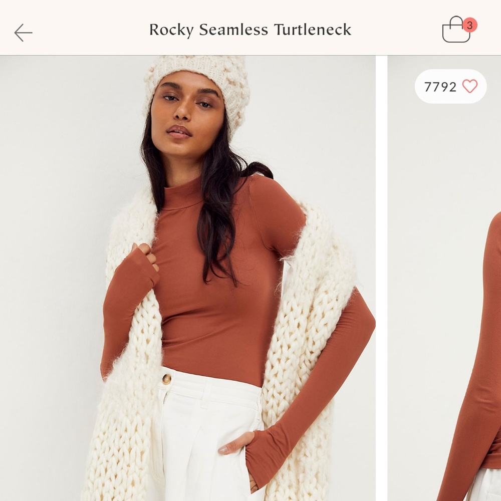 Free people Rust Rocky seamless turtleneck size M/L